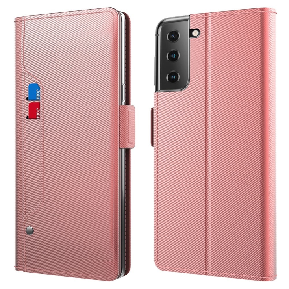 Plånboksfodral Spegel Samsung Galaxy S23 Plus rosa guld