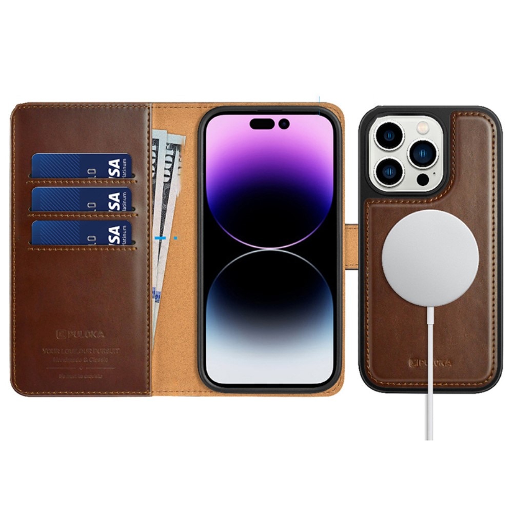 Magnetfodral iPhone 14 Pro brun