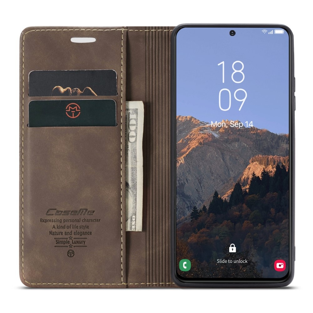 Slim Plånboksfodral Samsung Galaxy S23 brun