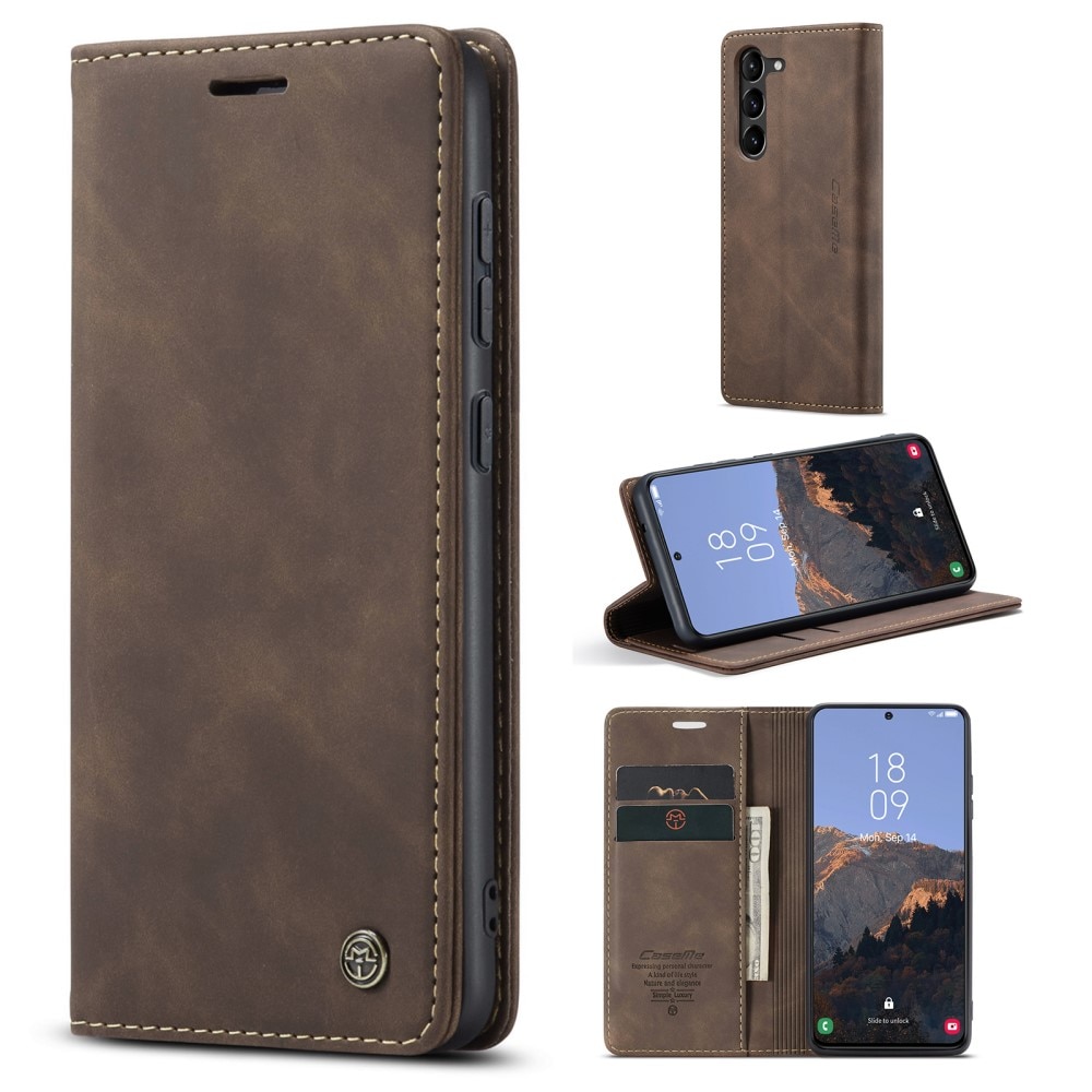 Slim Plånboksfodral Samsung Galaxy S23 Plus Brun
