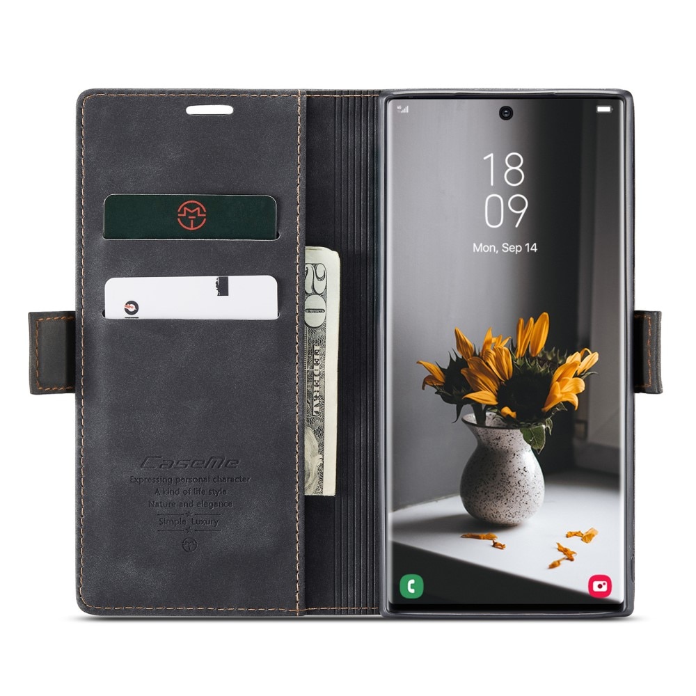 Slim Plånboksfodral Samsung Galaxy S23 Ultra Svart