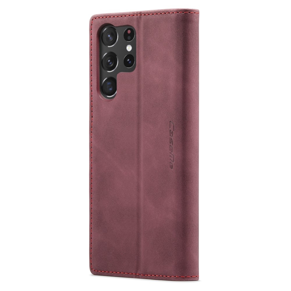 Slim Plånboksfodral Samsung Galaxy S23 Ultra röd