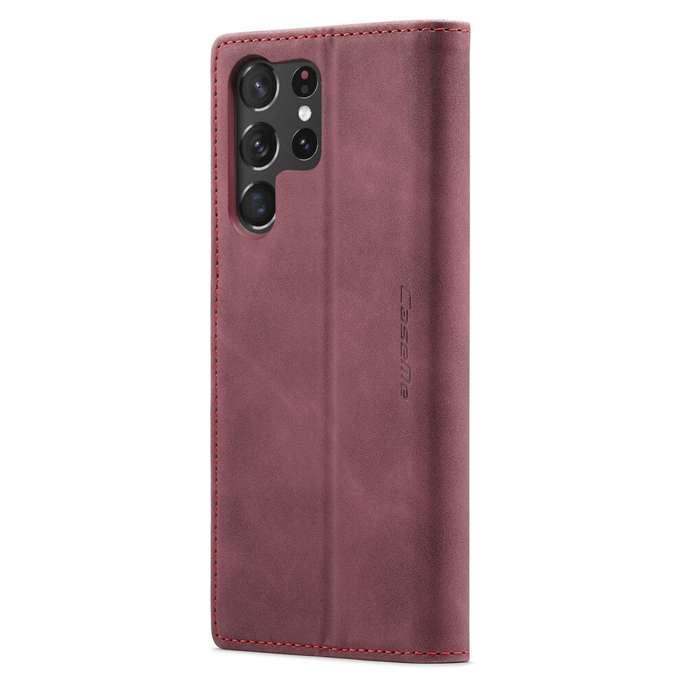 Slim Plånboksfodral Samsung Galaxy S23 Ultra Röd