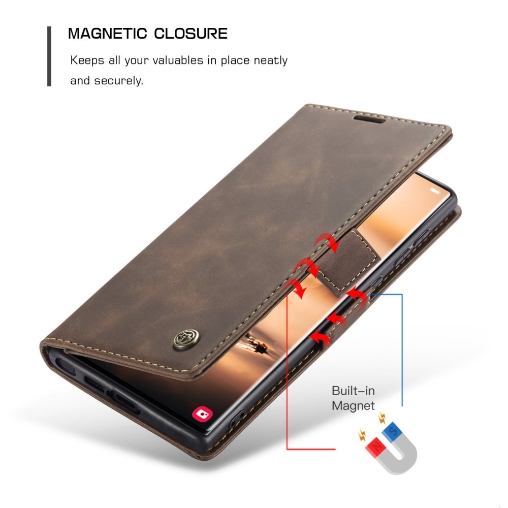 Slim Plånboksfodral Samsung Galaxy S23 Ultra brun
