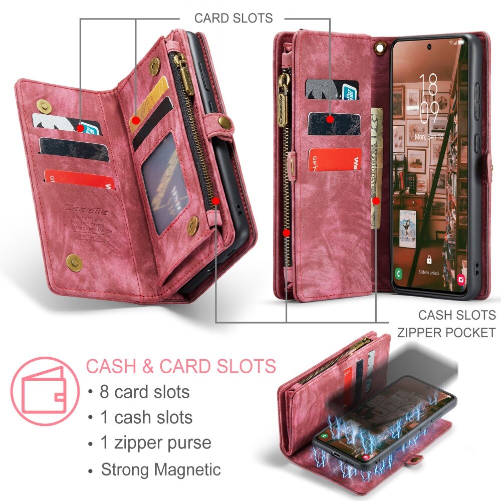 Multi-slot Plånboksfodral Samsung Galaxy S23 Röd
