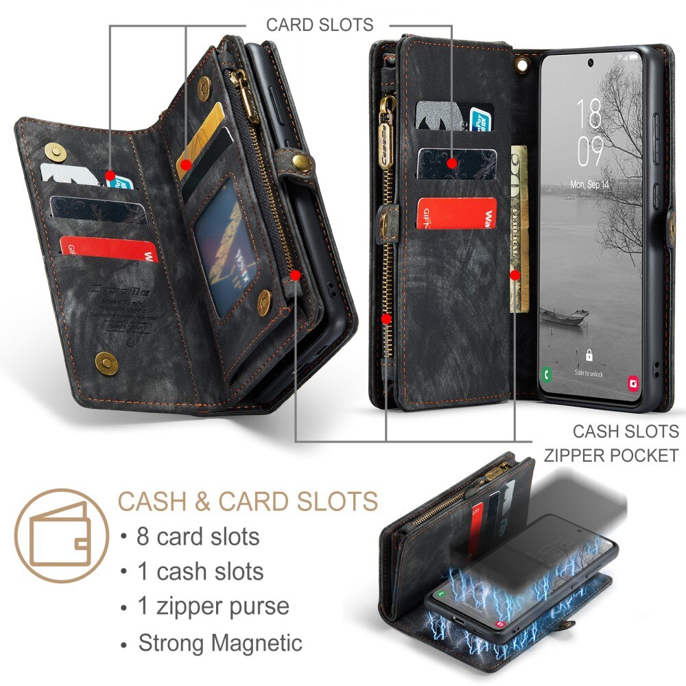 Multi-slot Plånboksfodral Samsung Galaxy S23 Plus Grå