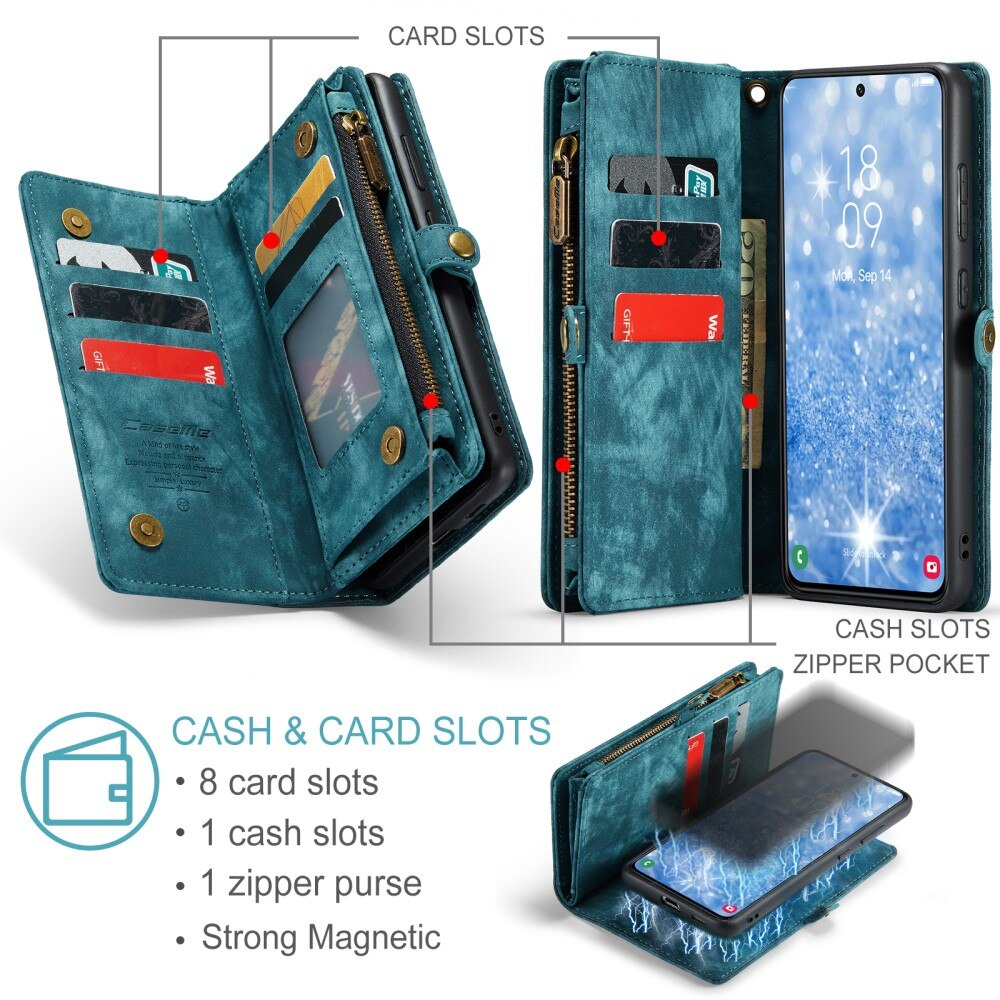 Multi-slot Plånboksfodral Samsung Galaxy S23 Plus Blå