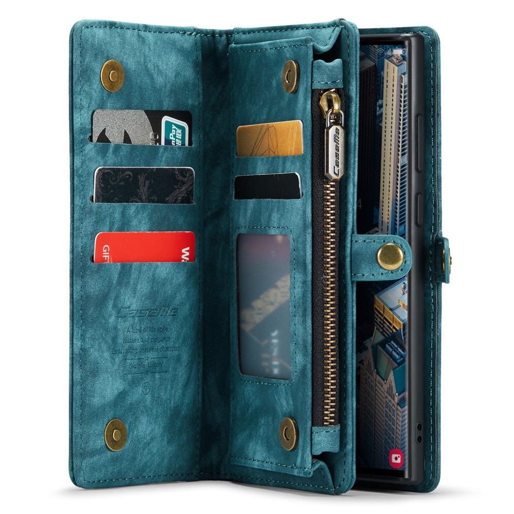Multi-slot Plånboksfodral Samsung Galaxy S23 Ultra Blå