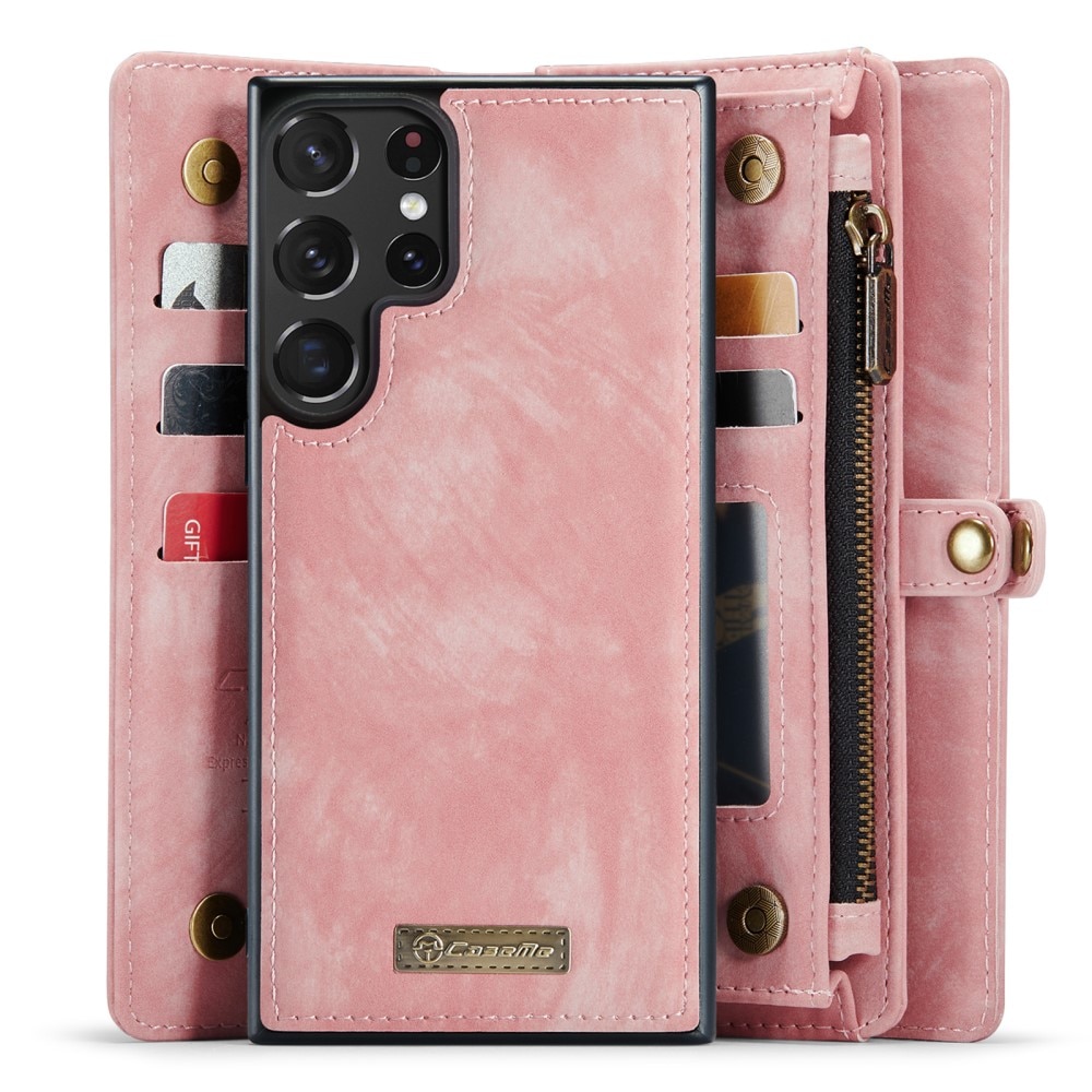 Multi-slot Plånboksfodral Samsung Galaxy S23 Ultra Rosa