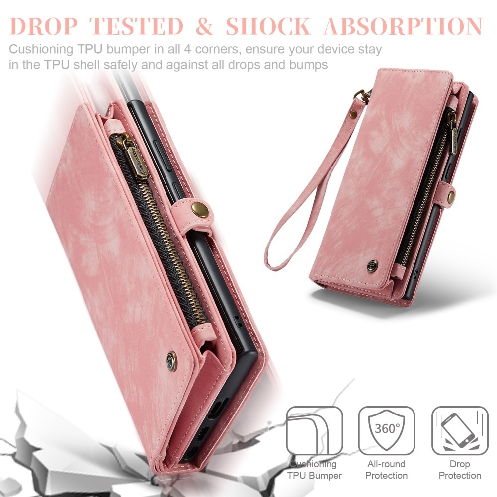 Multi-slot Plånboksfodral Samsung Galaxy S23 Ultra Rosa