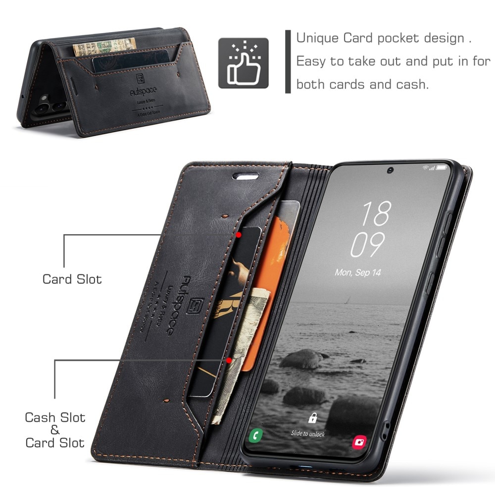 Plånboksfodral RFID-skydd Samsung Galaxy S23 svart