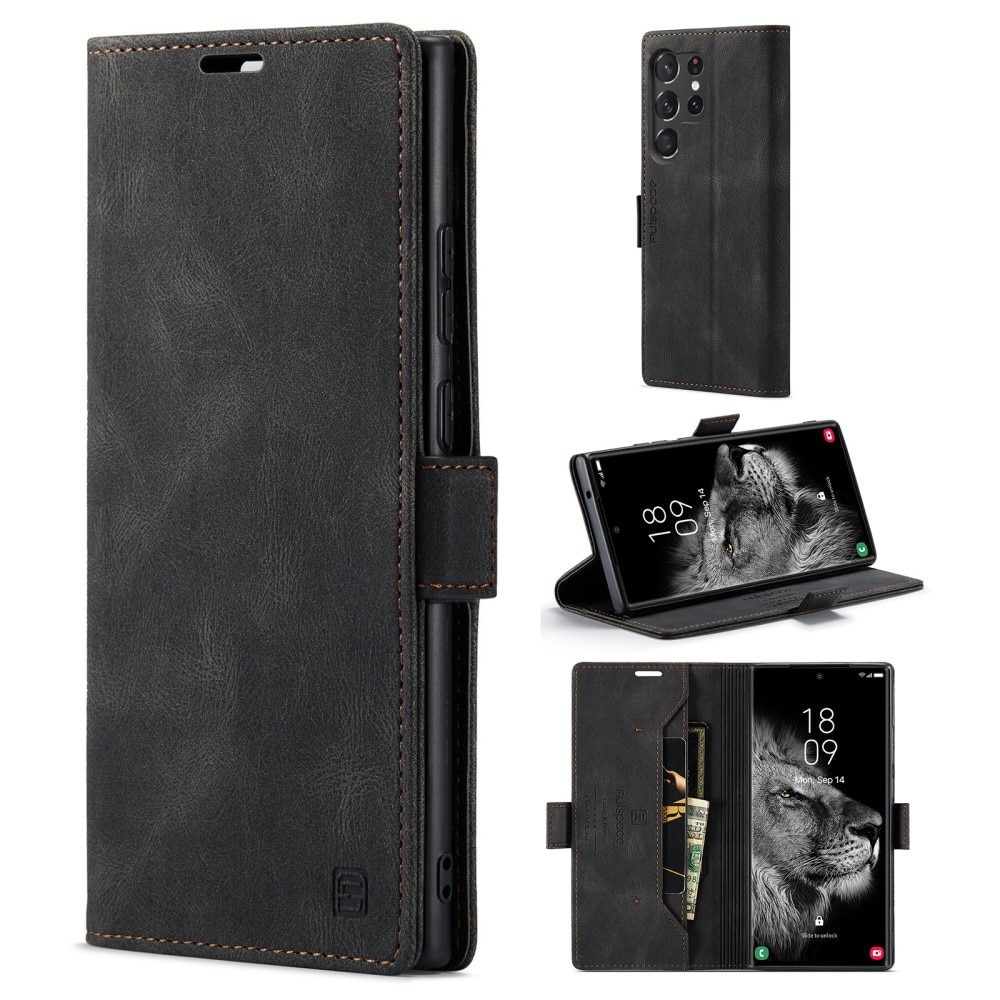 Plånboksfodral RFID-skydd Samsung Galaxy S23 Ultra svart