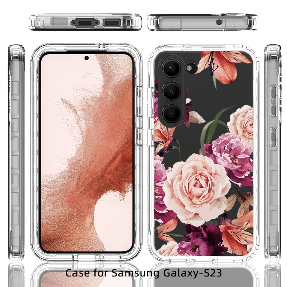 Full Cover Skal Samsung Galaxy S23 blommor
