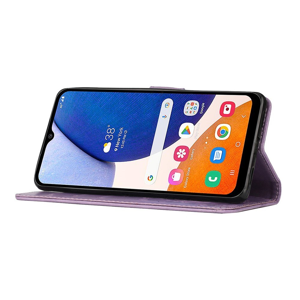 Läderfodral Fjärilar Samsung Galaxy A54 Lila