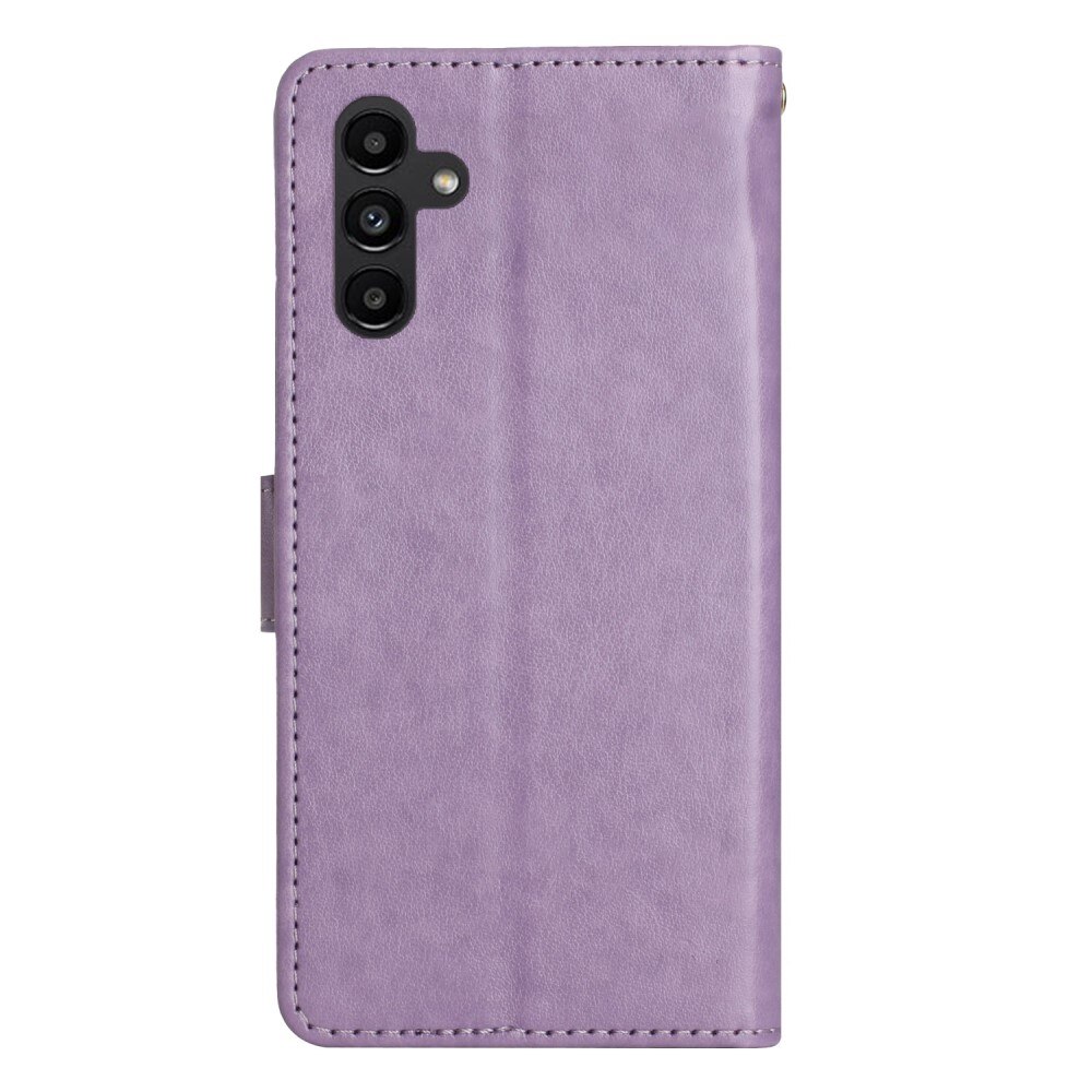 Läderfodral Fjärilar Samsung Galaxy A54 lila