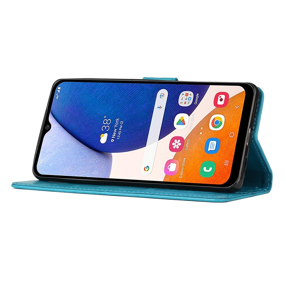 Läderfodral Fjärilar Samsung Galaxy A54 blå