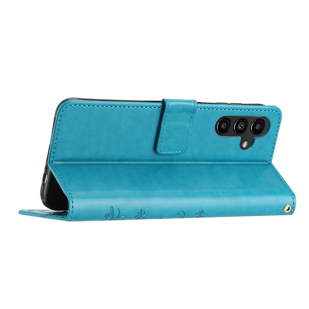 Läderfodral Fjärilar Samsung Galaxy A54 Blå