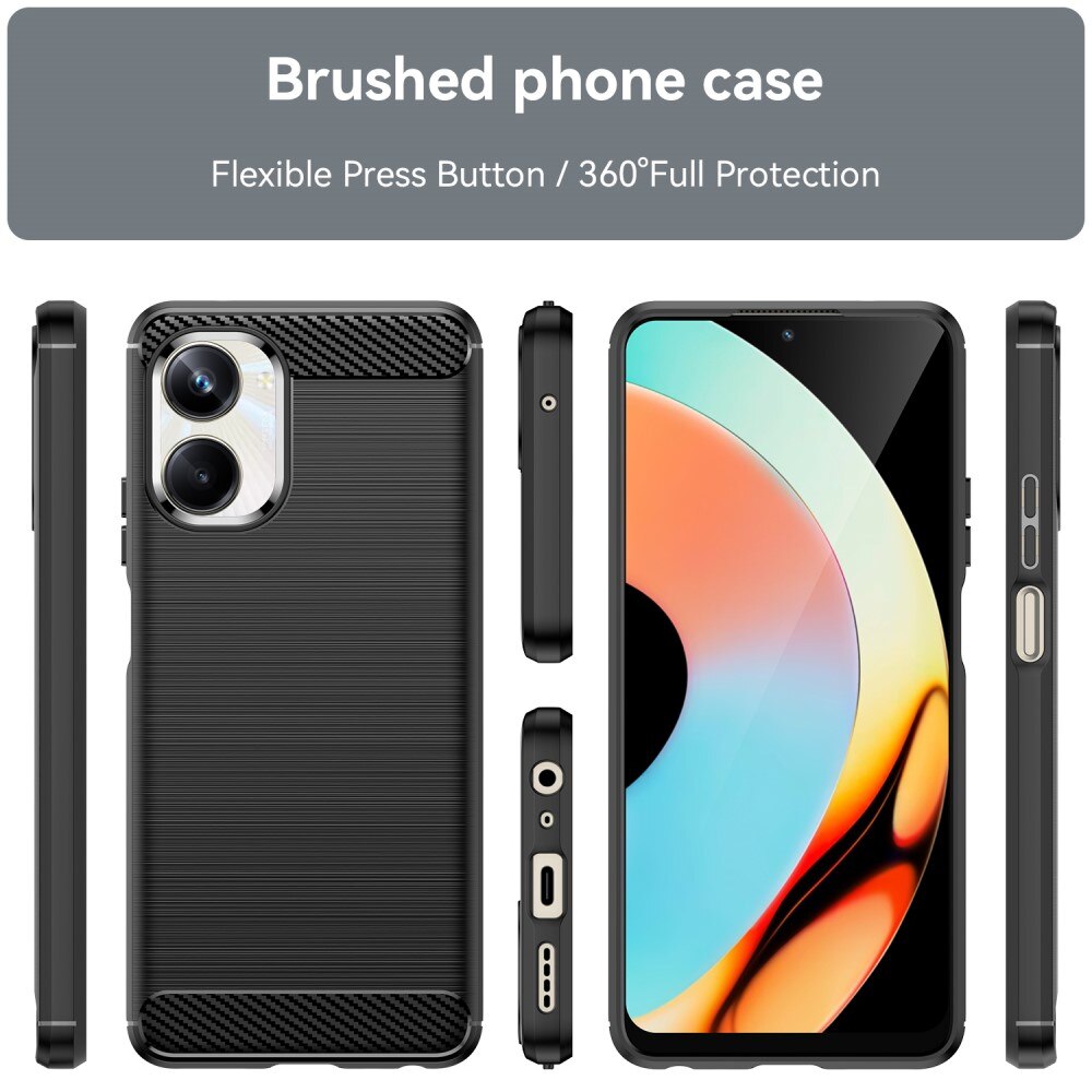Realme 10 Pro Skal TPU Brushed Svart
