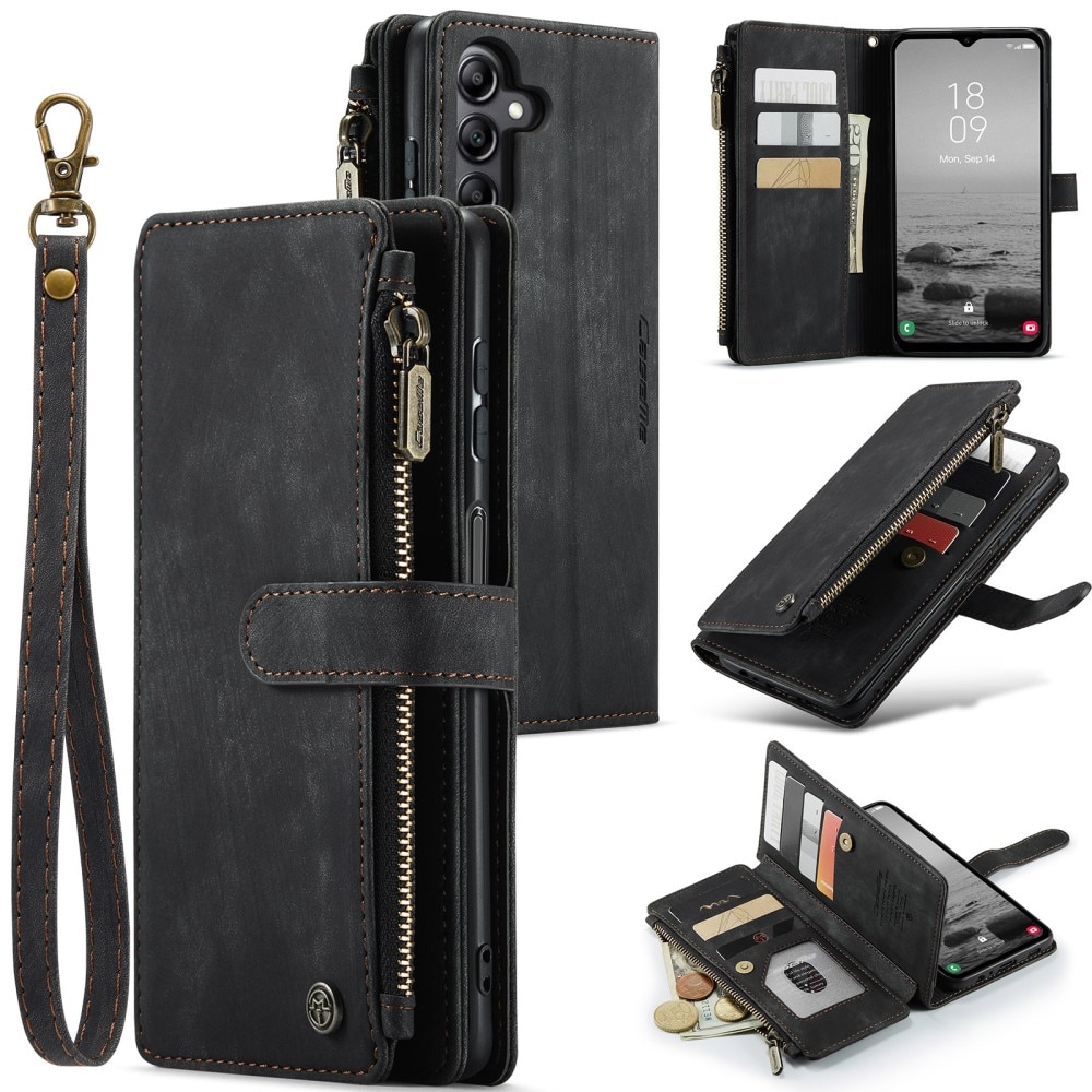 Zipper Plånboksfodral Samsung Galaxy A14 Svart