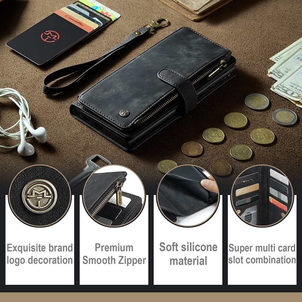 Zipper Plånboksfodral Samsung Galaxy A14 svart