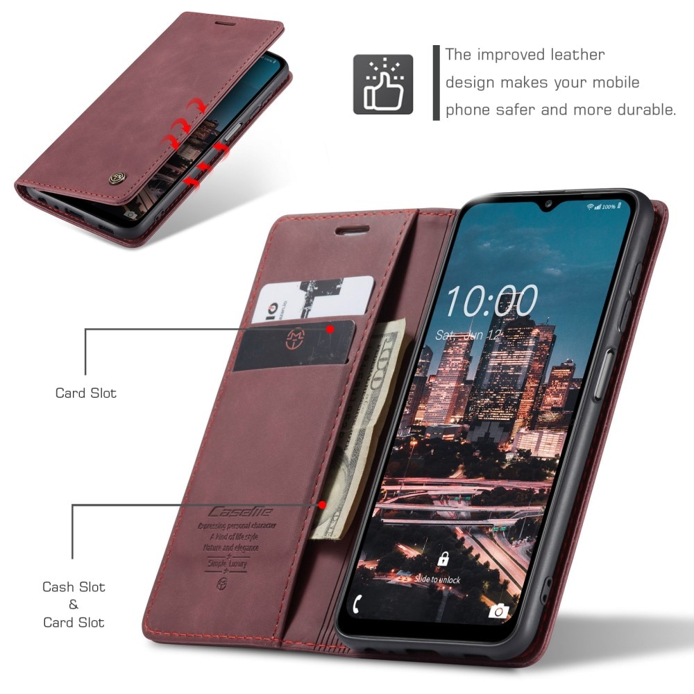 Slim Plånboksfodral Samsung Galaxy A14 Röd
