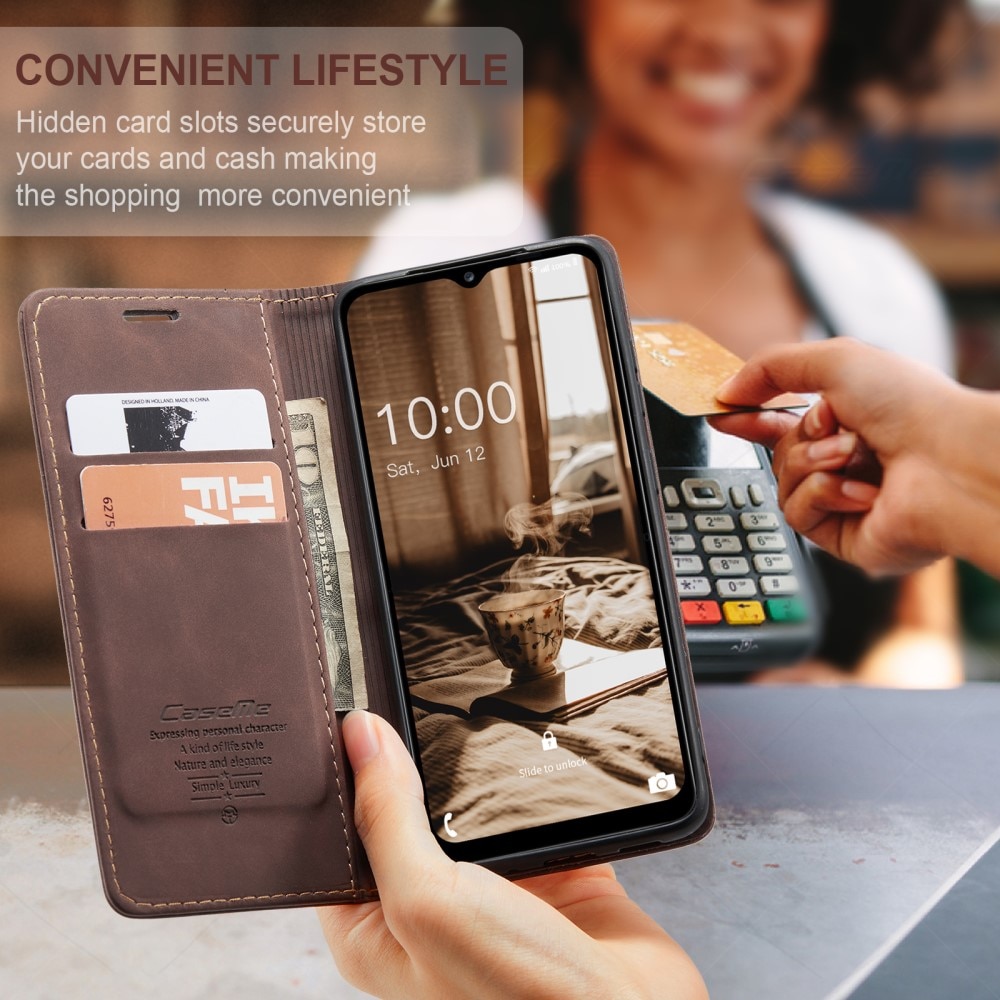 Slim Plånboksfodral Samsung Galaxy A14 brun