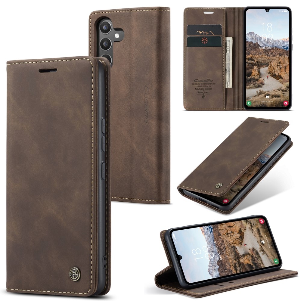 Slim Plånboksfodral Samsung Galaxy A34 Brun