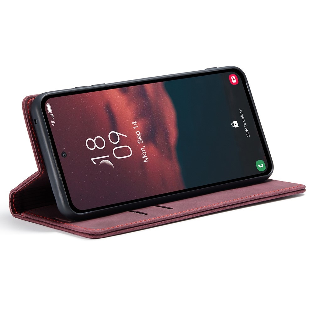 Slim Plånboksfodral Samsung Galaxy A54 röd