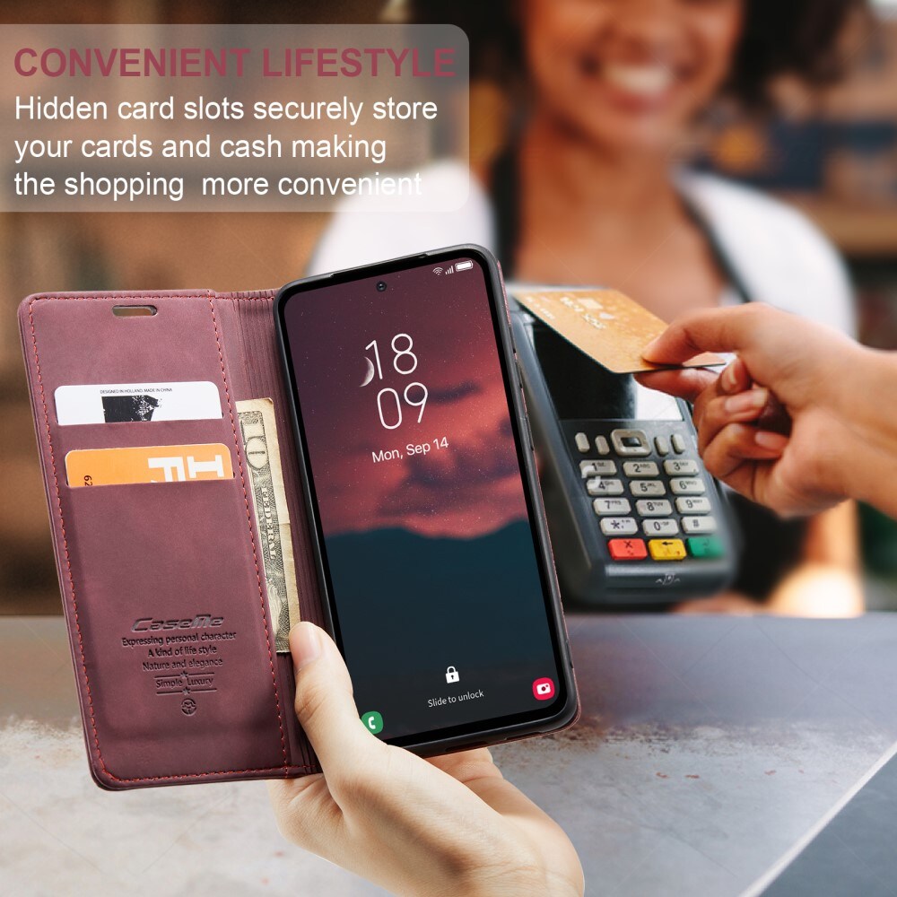 Slim Plånboksfodral Samsung Galaxy A54 Röd