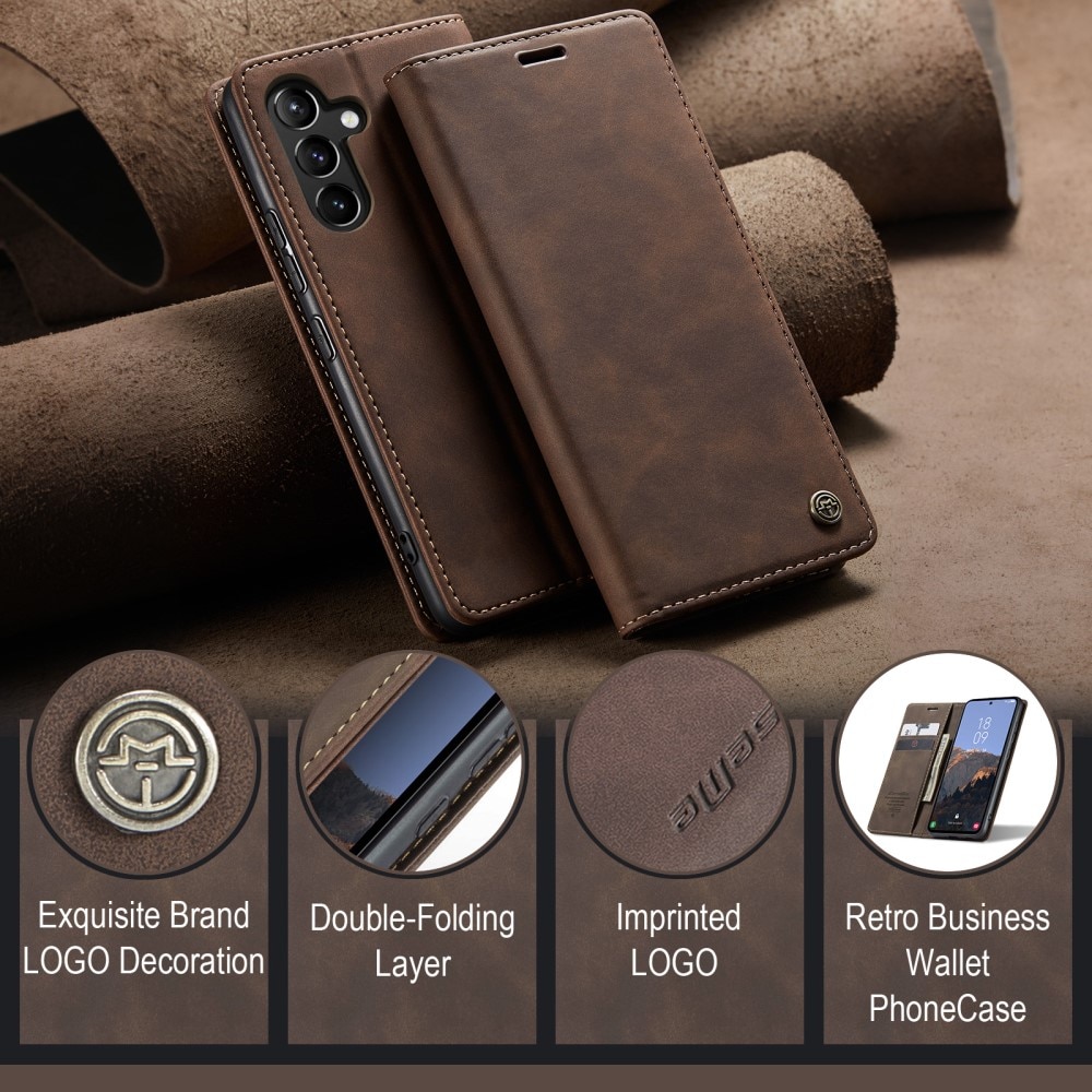 Slim Plånboksfodral Samsung Galaxy A54 brun
