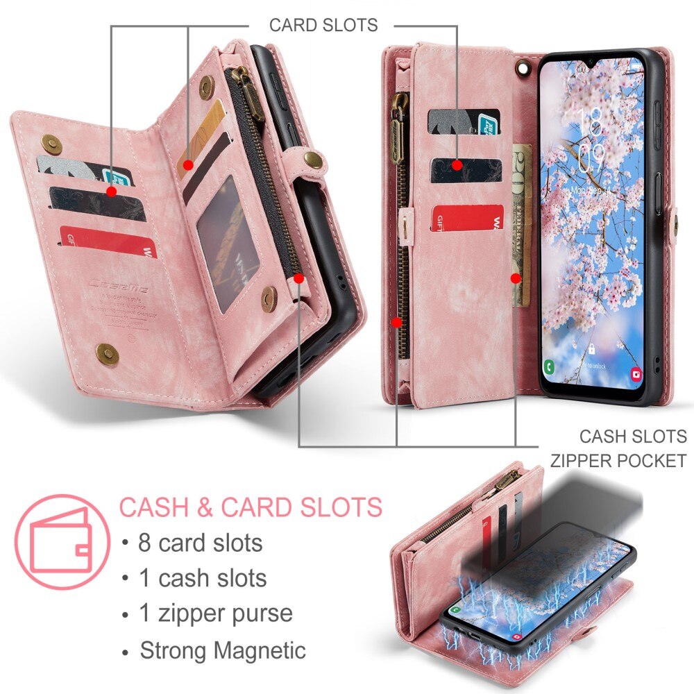 Multi-slot Plånboksfodral Samsung Galaxy A14 rosa