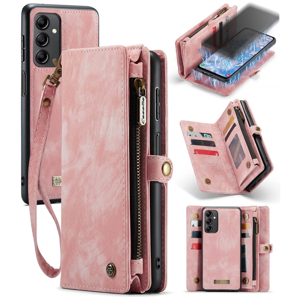 Multi-slot Plånboksfodral Samsung Galaxy A14 rosa