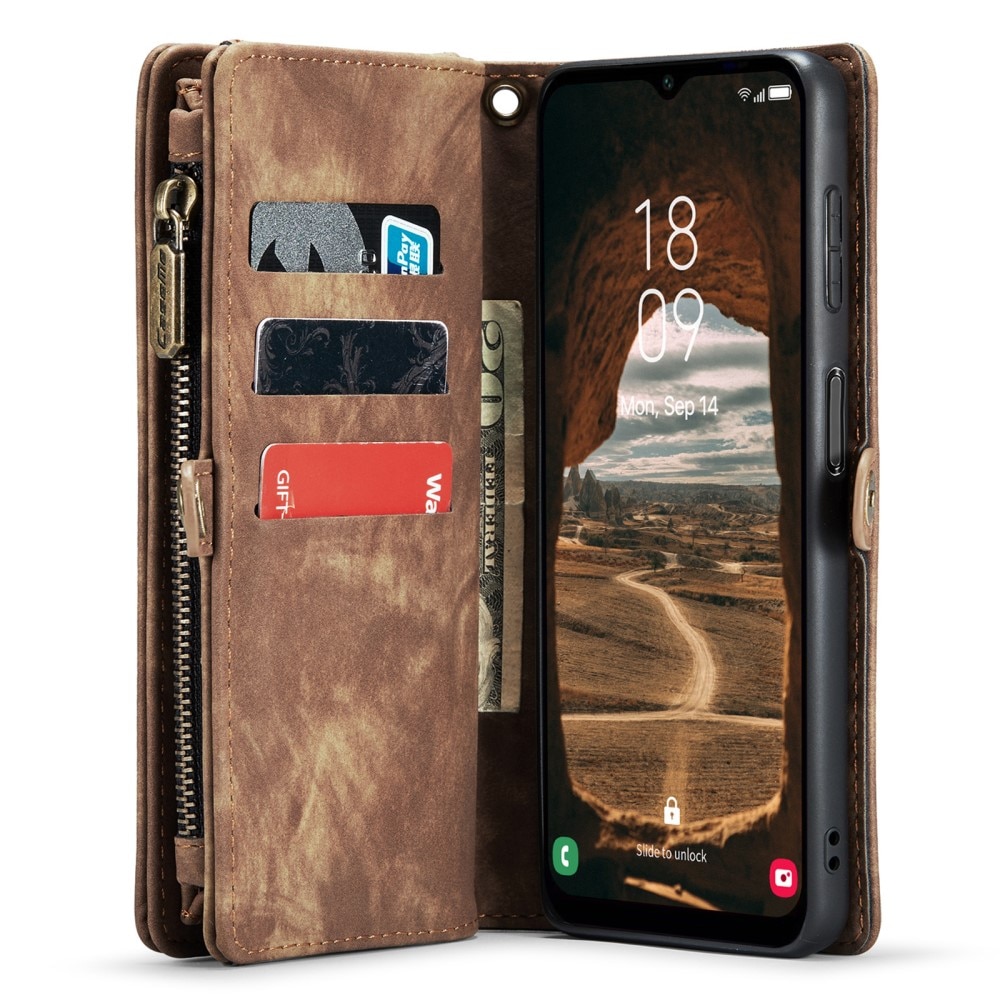 Multi-slot Plånboksfodral Samsung Galaxy A14 brun