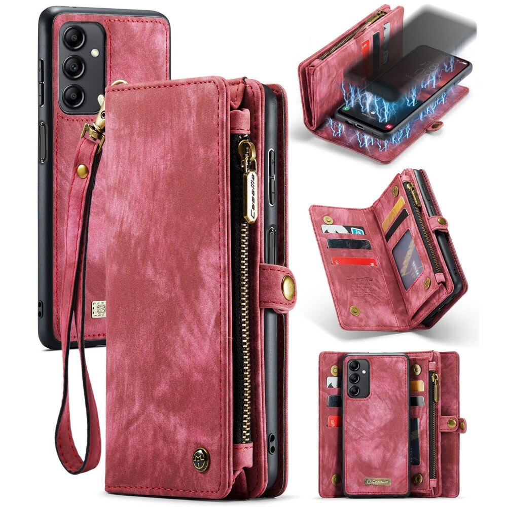 Multi-slot Plånboksfodral Samsung Galaxy A14 Röd