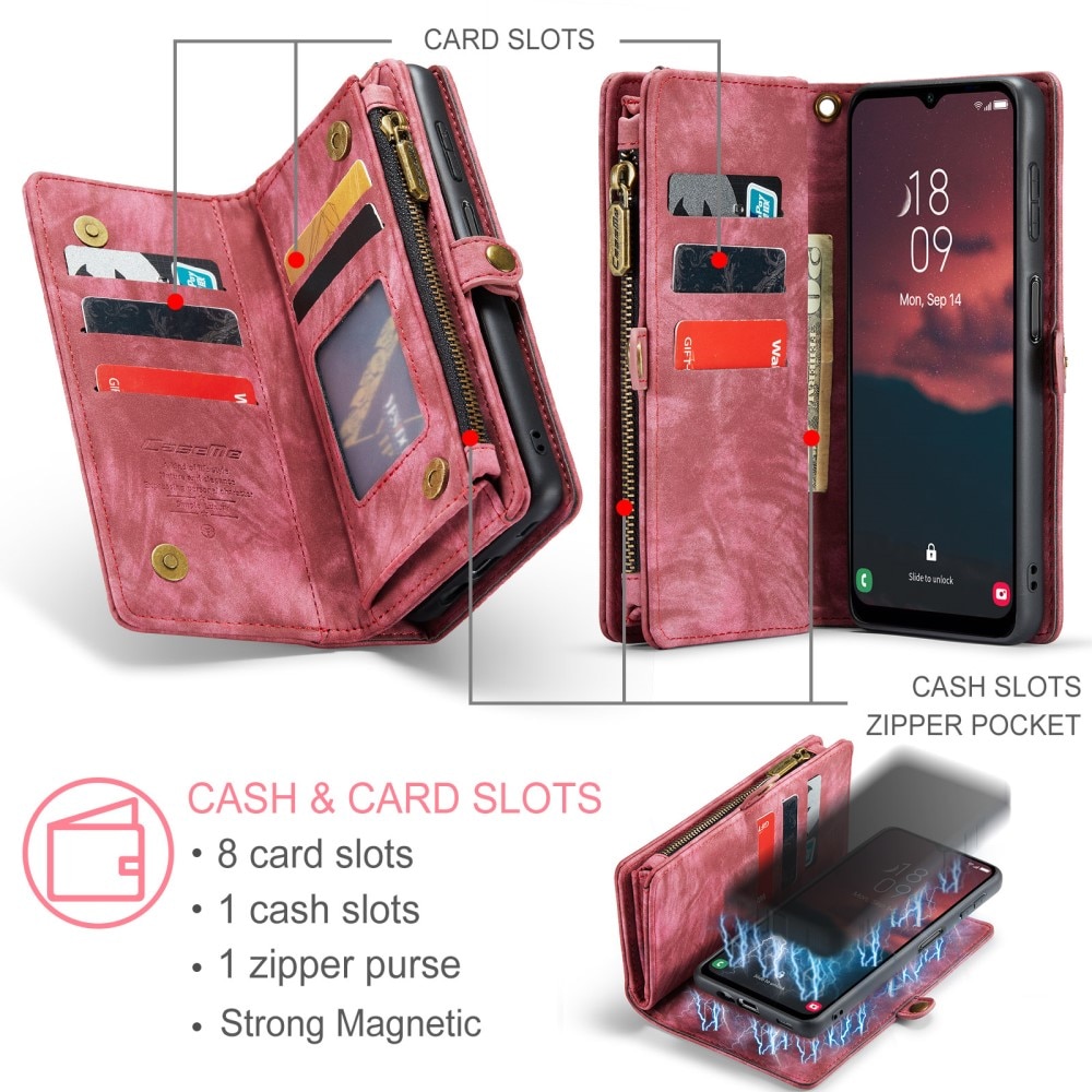Multi-slot Plånboksfodral Samsung Galaxy A34 röd