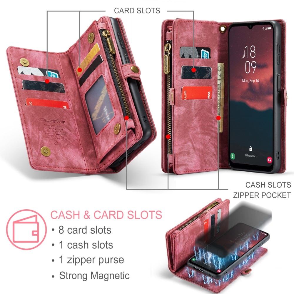 Multi-slot Plånboksfodral Samsung Galaxy A34 Röd