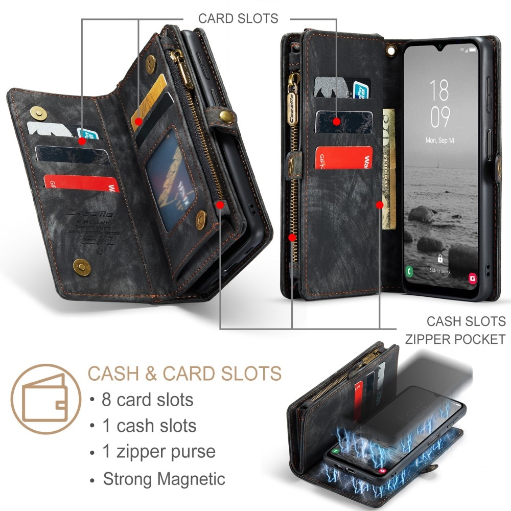 Multi-slot Plånboksfodral Samsung Galaxy A54 grå