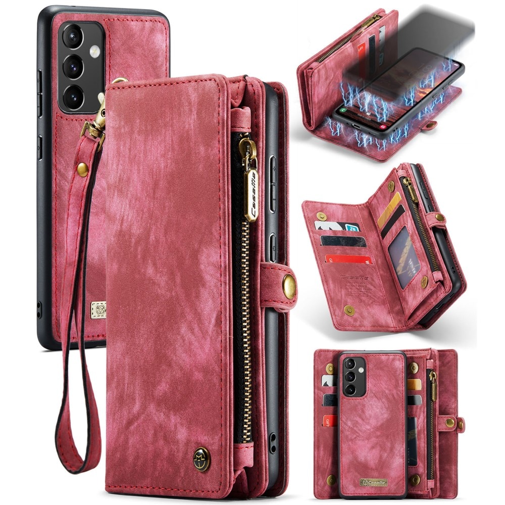 Multi-slot Plånboksfodral Samsung Galaxy A54 röd