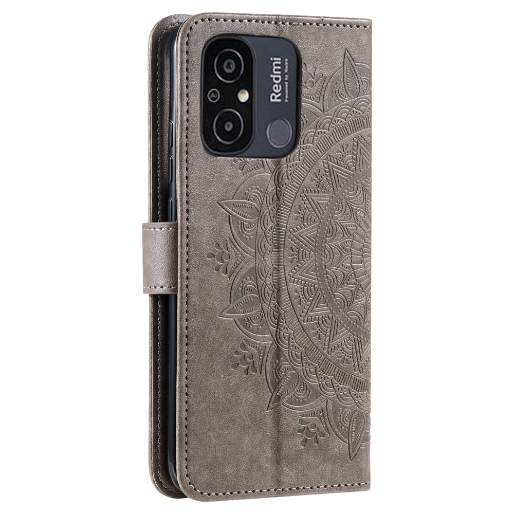 Läderfodral Mandala Xiaomi Redmi 12C grå