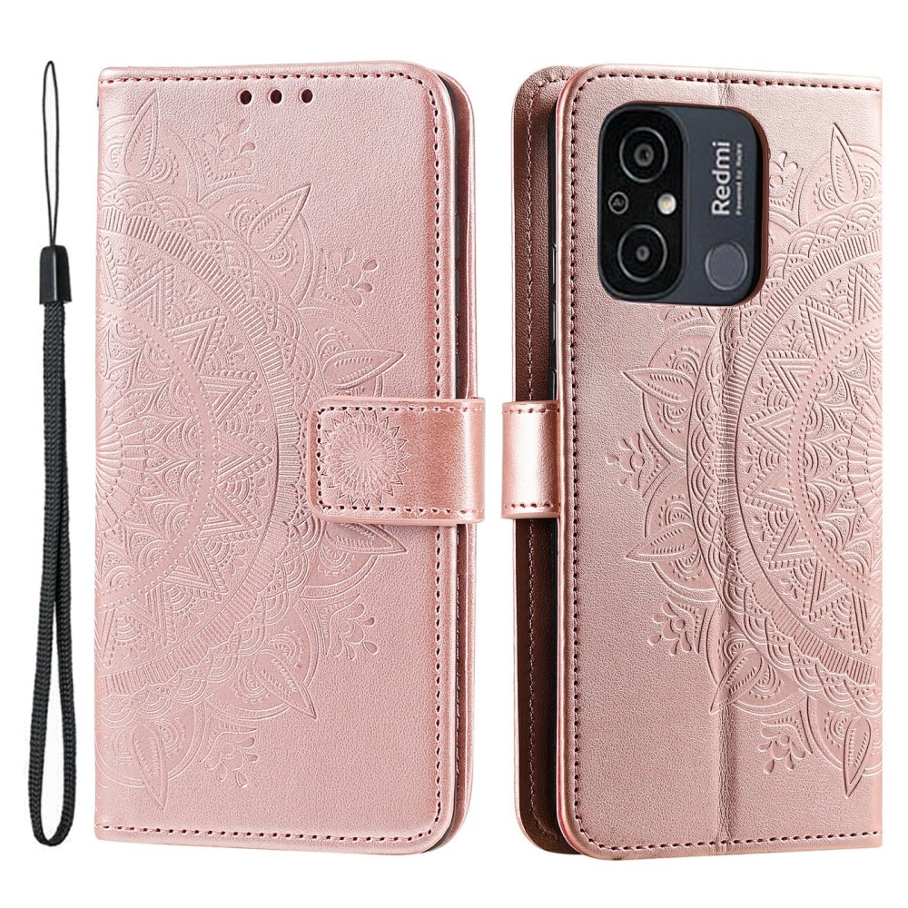 Läderfodral Mandala Xiaomi Redmi 12C roséguld