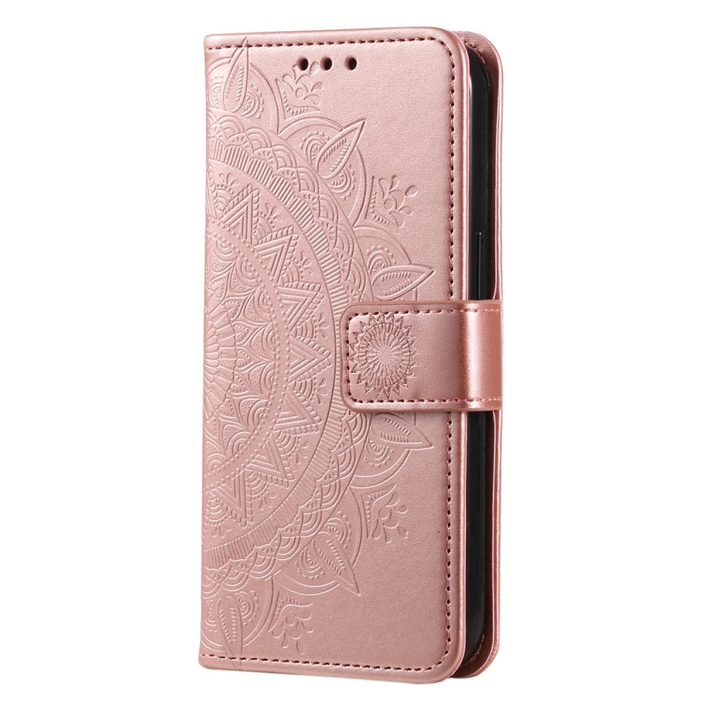 Läderfodral Mandala Xiaomi Redmi 12C roséguld