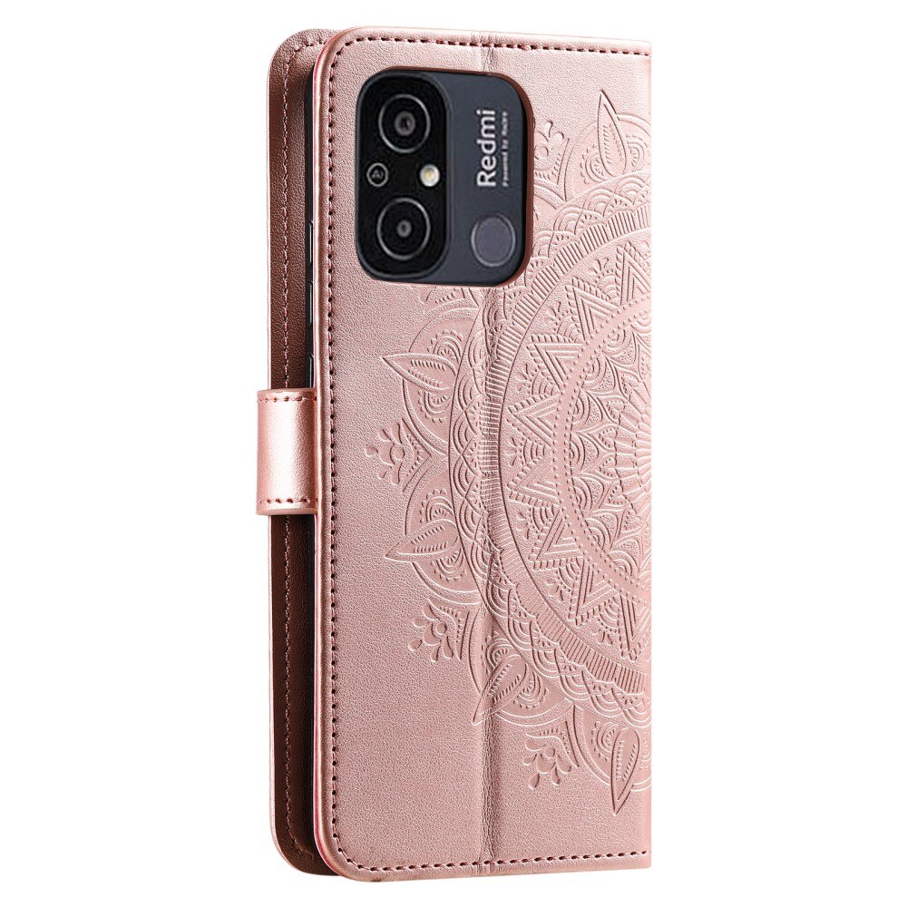 Läderfodral Mandala Xiaomi Redmi 12C roséguld