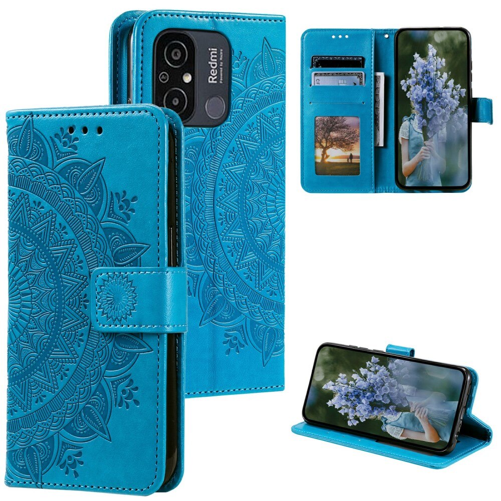 Läderfodral Mandala Xiaomi Redmi 12C blå