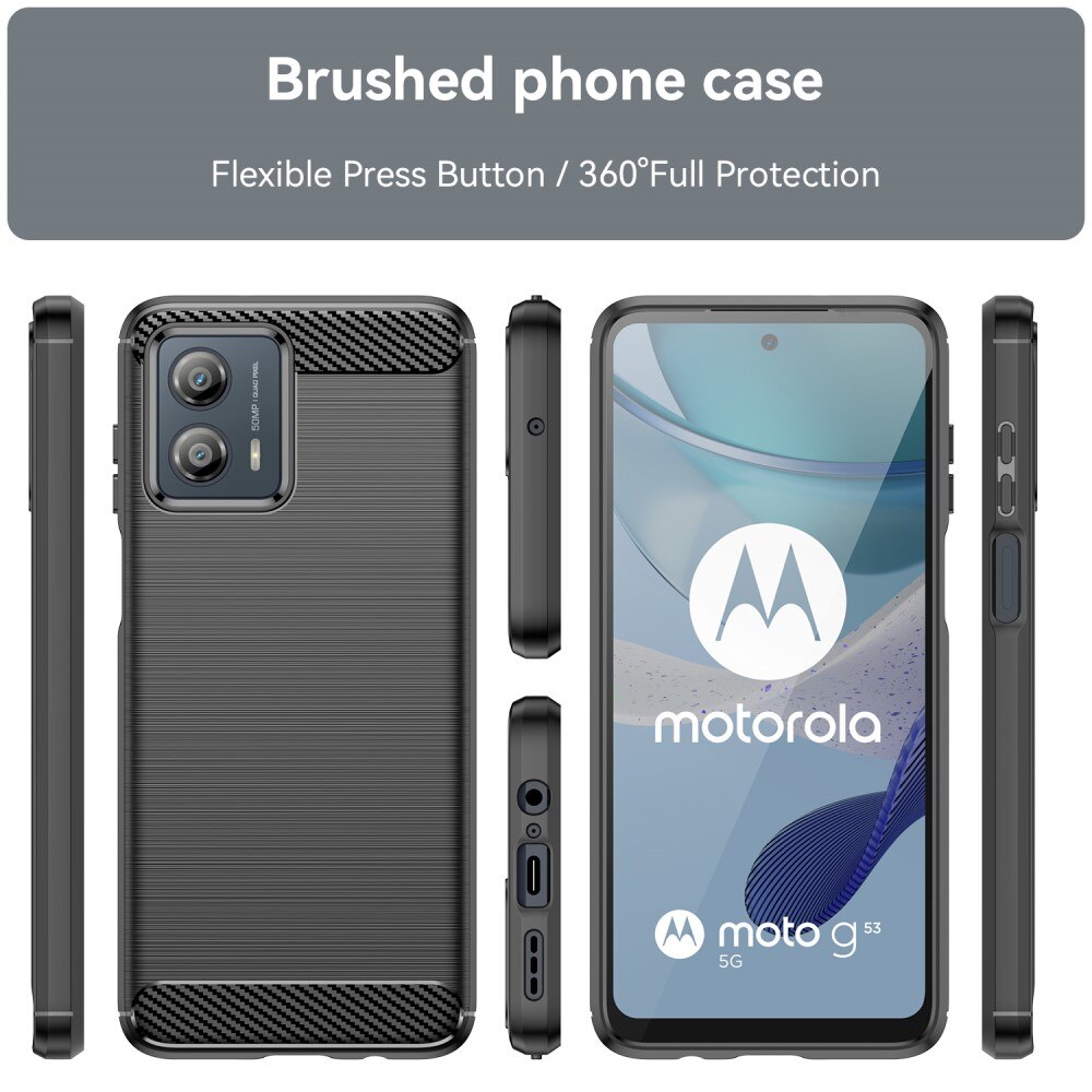 Motorola Moto G53 Skal TPU Brushed Svart