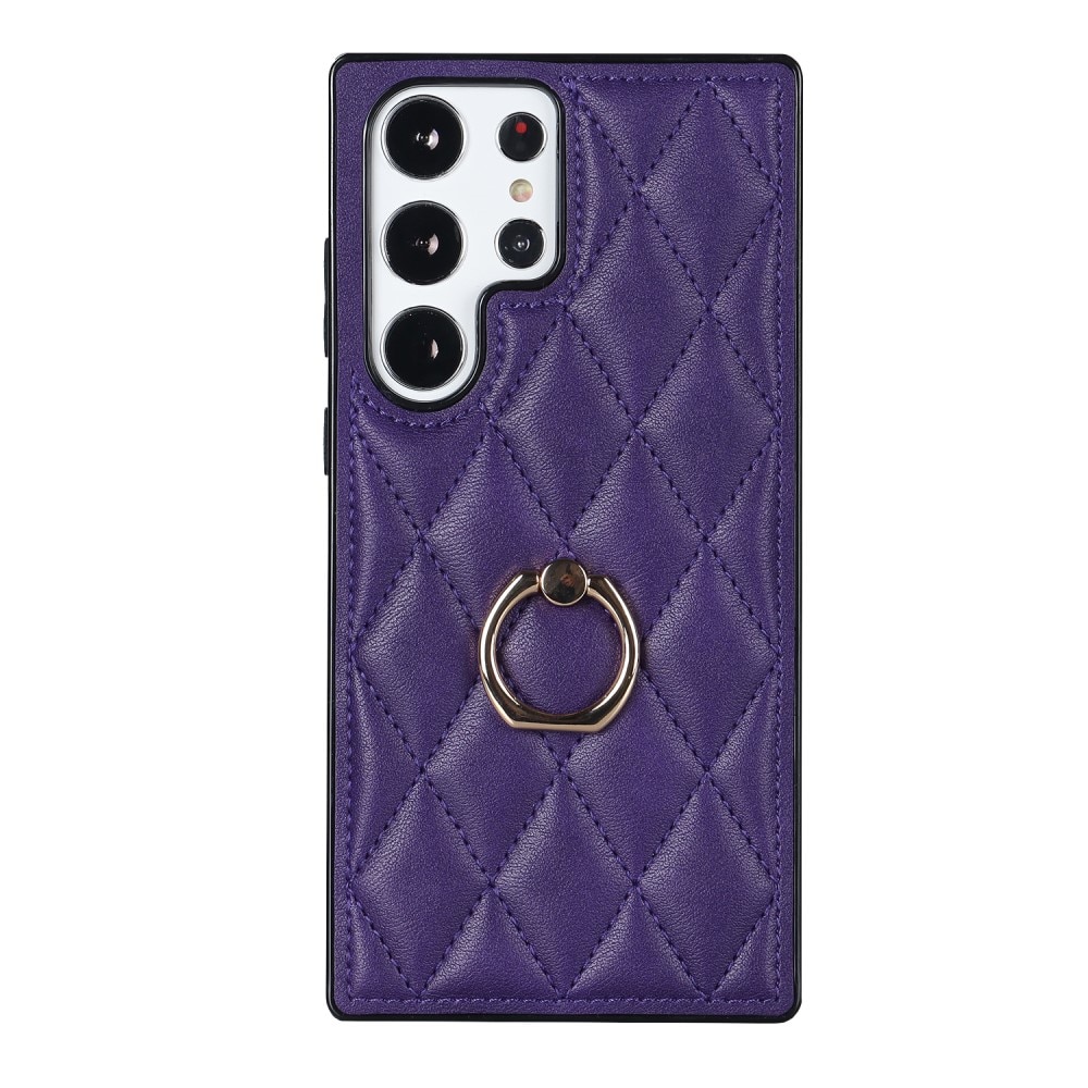 Skal Finger Ring Samsung Galaxy S23 Ultra Quilted lila