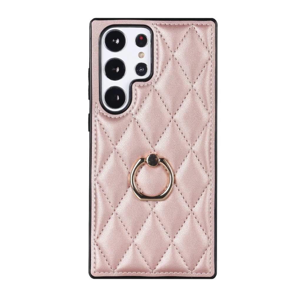 Skal Finger Ring Samsung Galaxy S23 Ultra Quilted roséguld