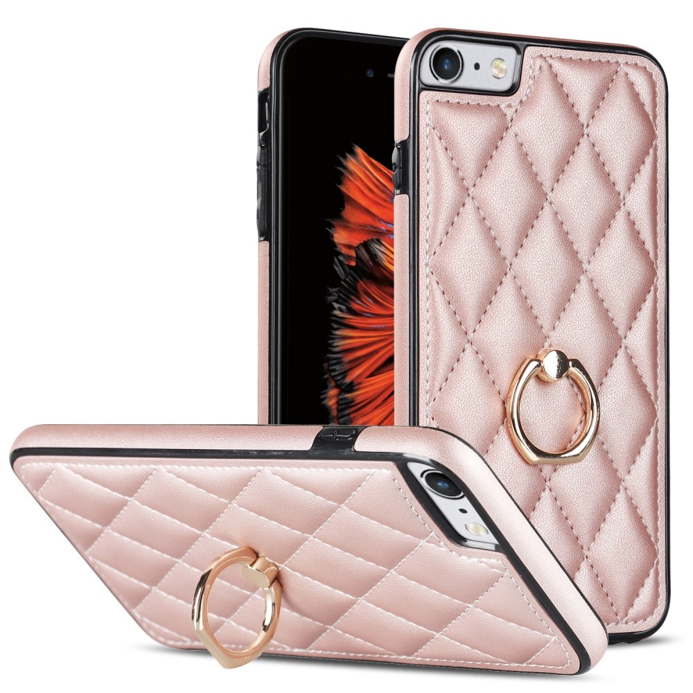 Skal Finger Ring iPhone SE (2022) Quilted roséguld