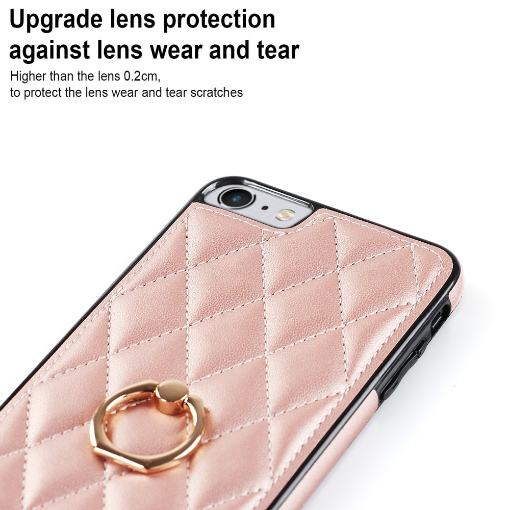 Skal Finger Ring iPhone 8 Quilted roséguld