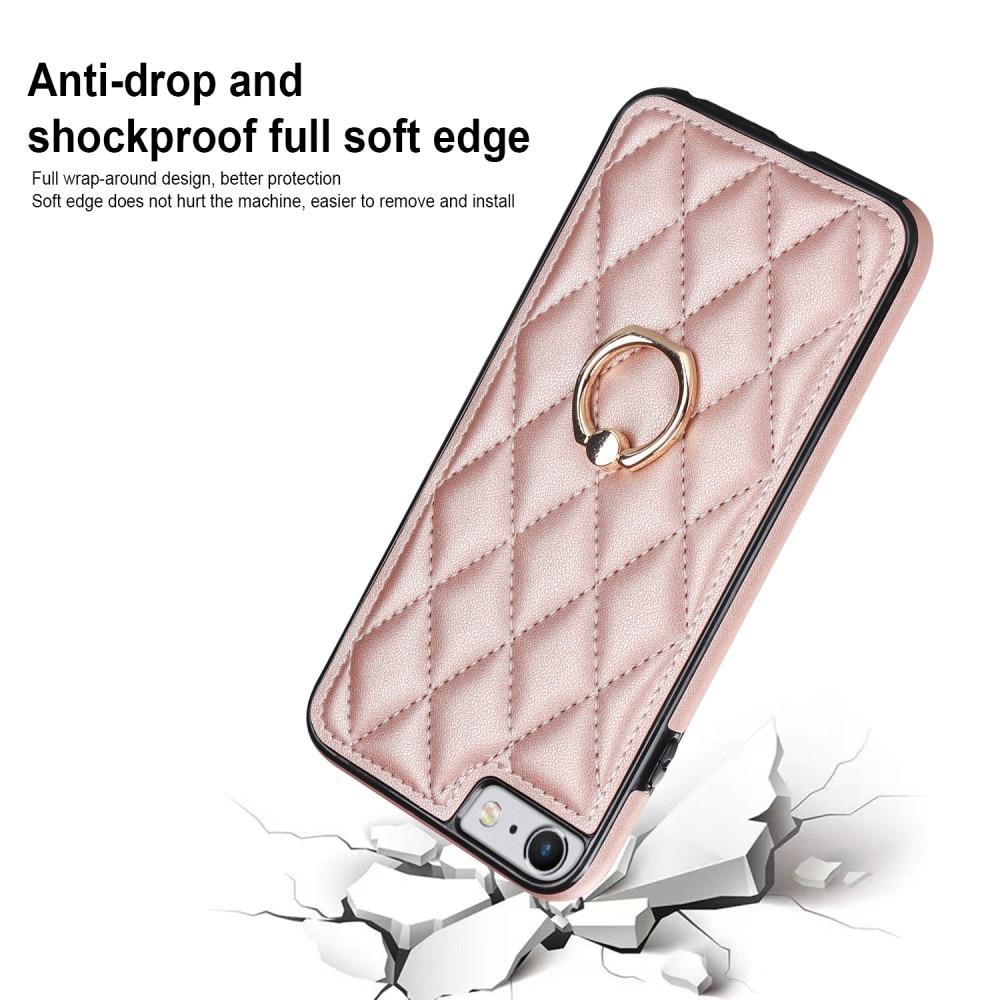 Skal Finger Ring iPhone SE (2020) Quilted roséguld