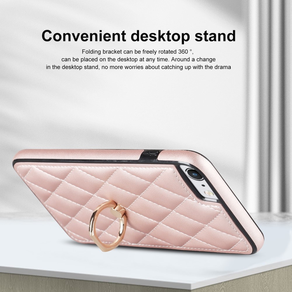 Skal Finger Ring iPhone SE (2020) Quilted roséguld